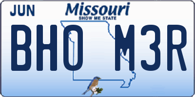 MO license plate BH0M3R