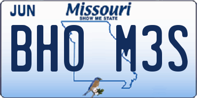 MO license plate BH0M3S