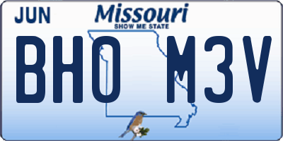 MO license plate BH0M3V