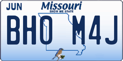 MO license plate BH0M4J