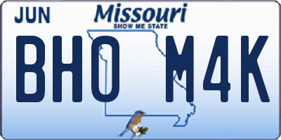 MO license plate BH0M4K