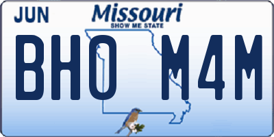 MO license plate BH0M4M