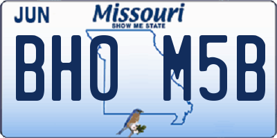MO license plate BH0M5B