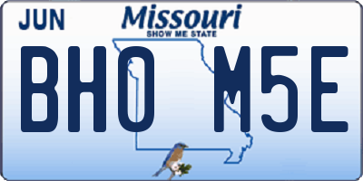 MO license plate BH0M5E
