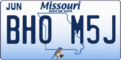 MO license plate BH0M5J