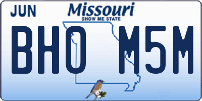 MO license plate BH0M5M