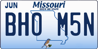 MO license plate BH0M5N