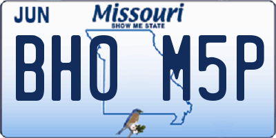 MO license plate BH0M5P
