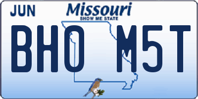 MO license plate BH0M5T