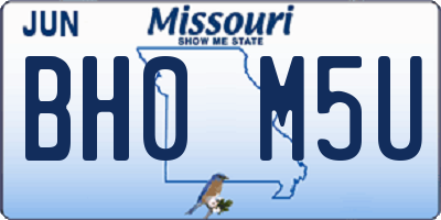MO license plate BH0M5U