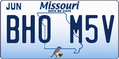 MO license plate BH0M5V