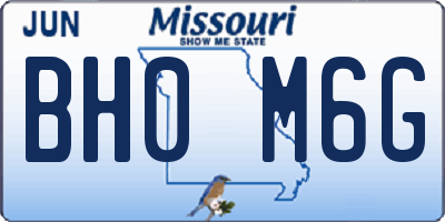 MO license plate BH0M6G