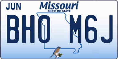 MO license plate BH0M6J