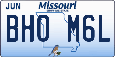 MO license plate BH0M6L