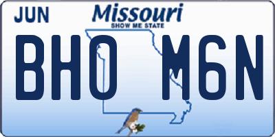 MO license plate BH0M6N