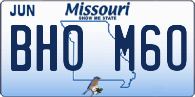 MO license plate BH0M6O