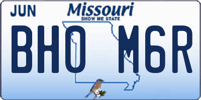 MO license plate BH0M6R