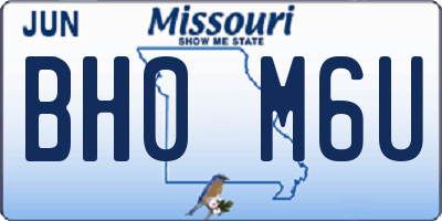 MO license plate BH0M6U