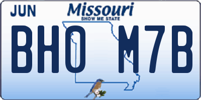 MO license plate BH0M7B