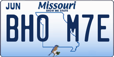 MO license plate BH0M7E