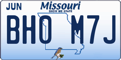 MO license plate BH0M7J