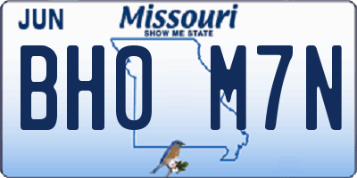 MO license plate BH0M7N