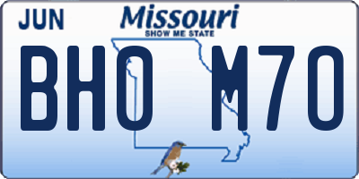 MO license plate BH0M7O