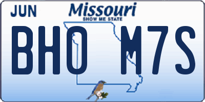 MO license plate BH0M7S