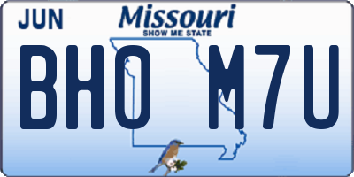 MO license plate BH0M7U