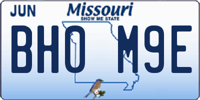 MO license plate BH0M9E