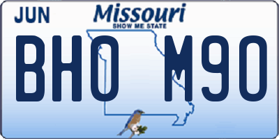MO license plate BH0M9O