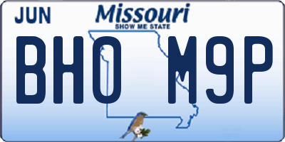 MO license plate BH0M9P