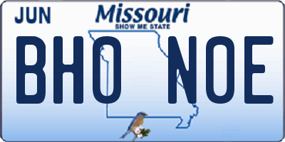 MO license plate BH0N0E