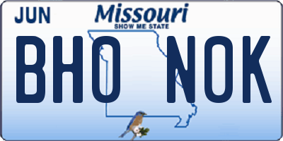 MO license plate BH0N0K