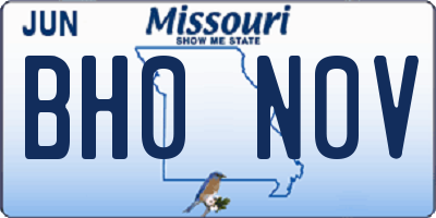 MO license plate BH0N0V