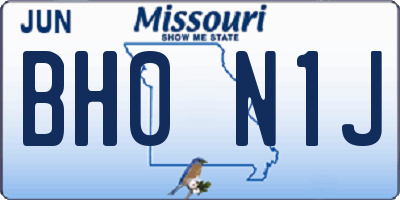 MO license plate BH0N1J