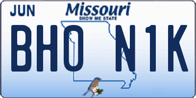 MO license plate BH0N1K