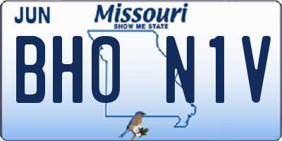 MO license plate BH0N1V