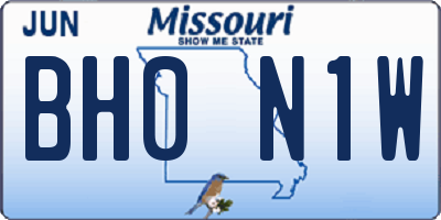 MO license plate BH0N1W