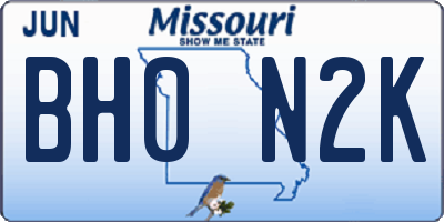MO license plate BH0N2K