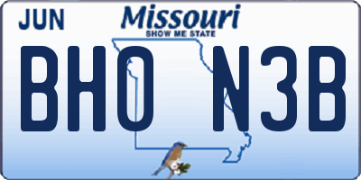 MO license plate BH0N3B