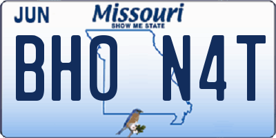MO license plate BH0N4T