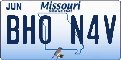 MO license plate BH0N4V