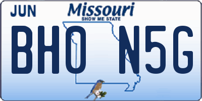 MO license plate BH0N5G