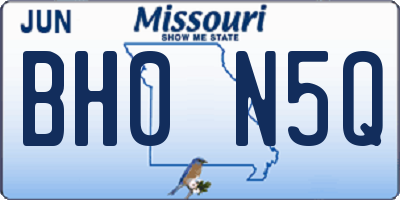 MO license plate BH0N5Q