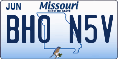 MO license plate BH0N5V