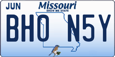 MO license plate BH0N5Y
