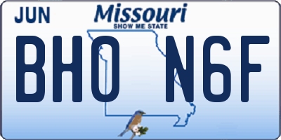 MO license plate BH0N6F