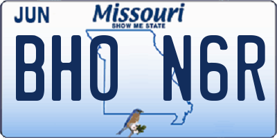 MO license plate BH0N6R