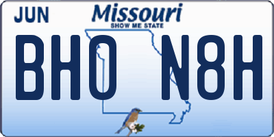 MO license plate BH0N8H